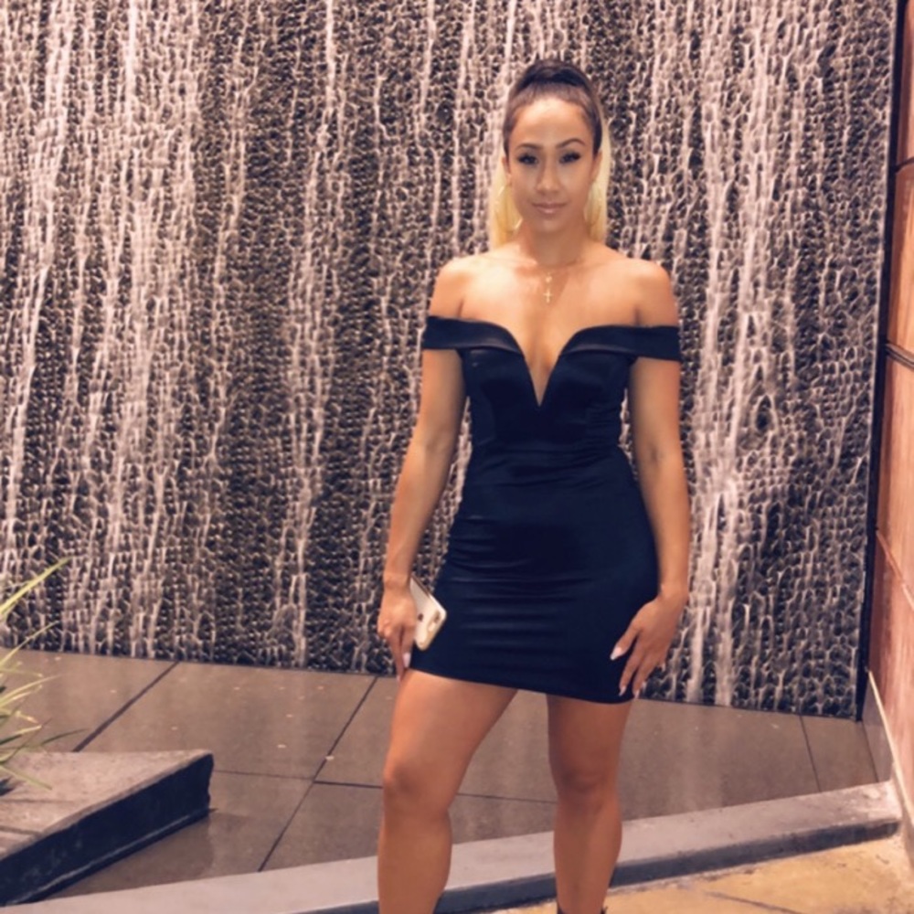 Black off the shoulder dress